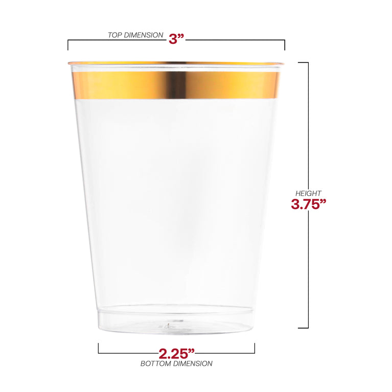 Clear with Metallic Gold Rim Round Tumblers