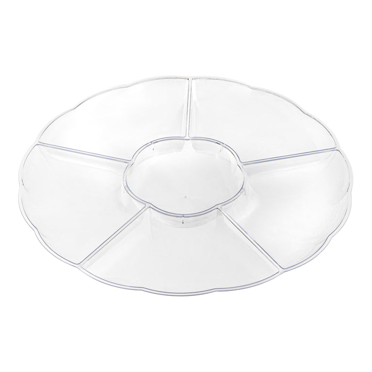 Big 6-Partition Round Disposable Plastic Trays
