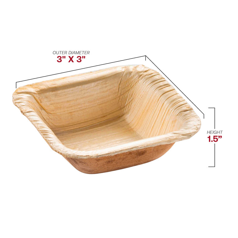 Square Palm Leaf Eco-Friendly Disposable Bowls