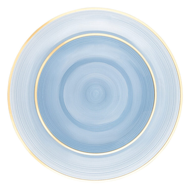 Crystal Design Blue Transparent with Gold Rim (16 Sets Per Package)