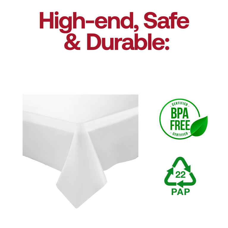 Rectangular Disposable Plastic Tablecloths – 54″ x 108″ (Individually Folded)