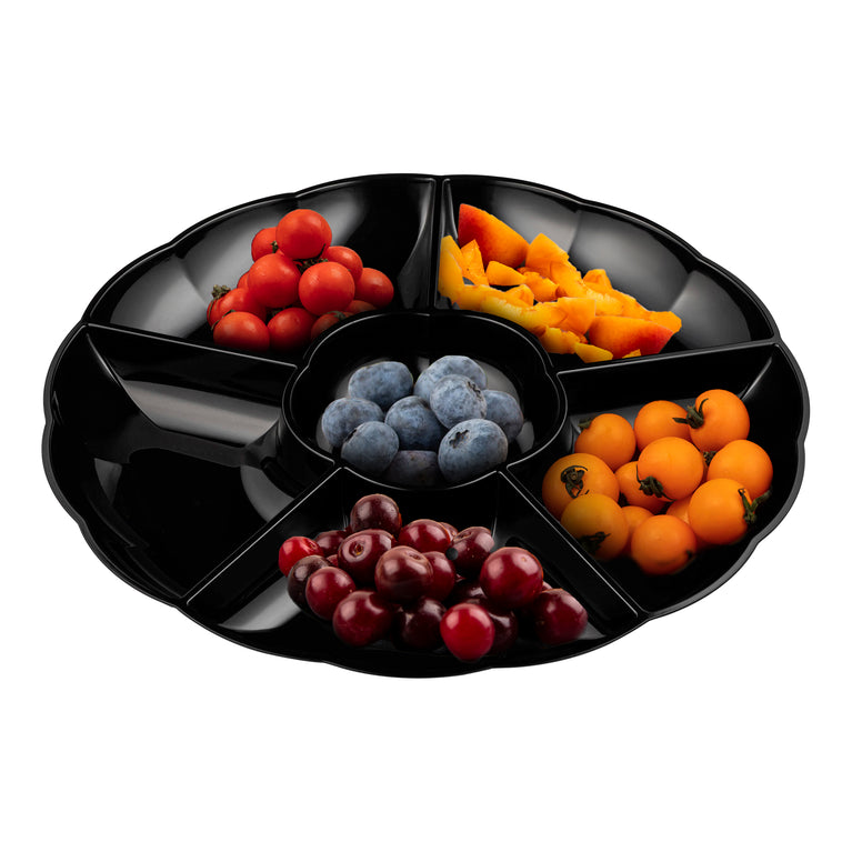 Big 6-Partition Round Disposable Plastic Trays