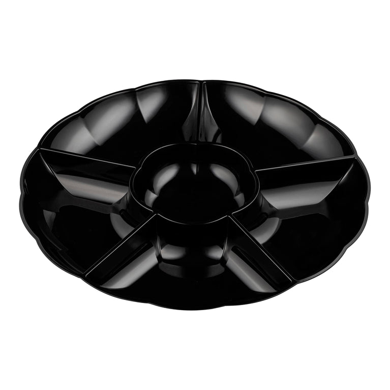 Big 6-Partition Round Disposable Plastic Trays