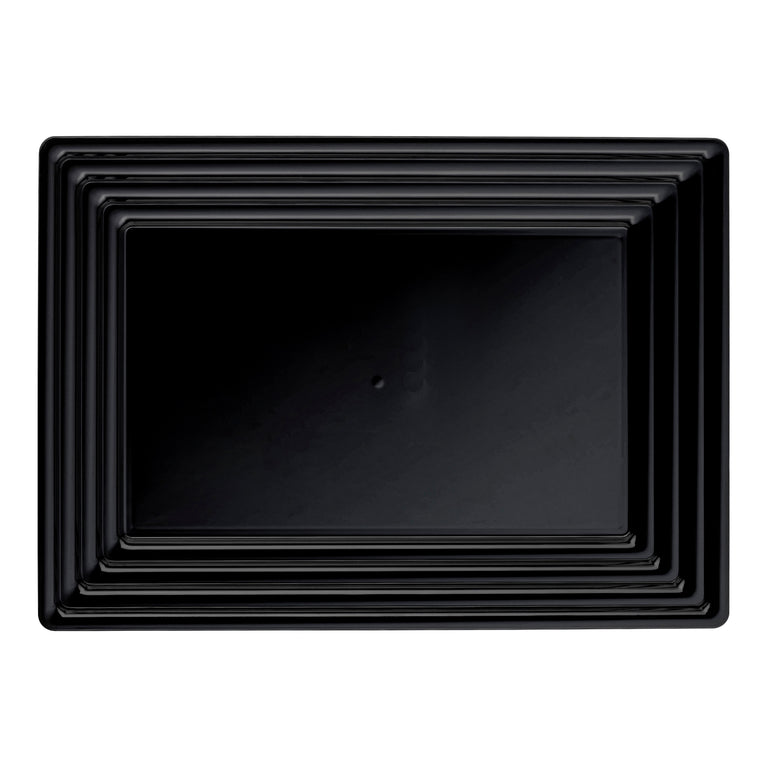 9"x 13" Rectangular with Groove Rim Plastic Serving Trays