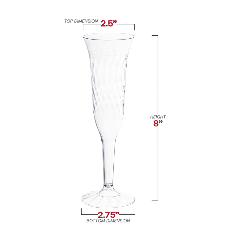 5 oz. Clear Plastic Champagne Flutes