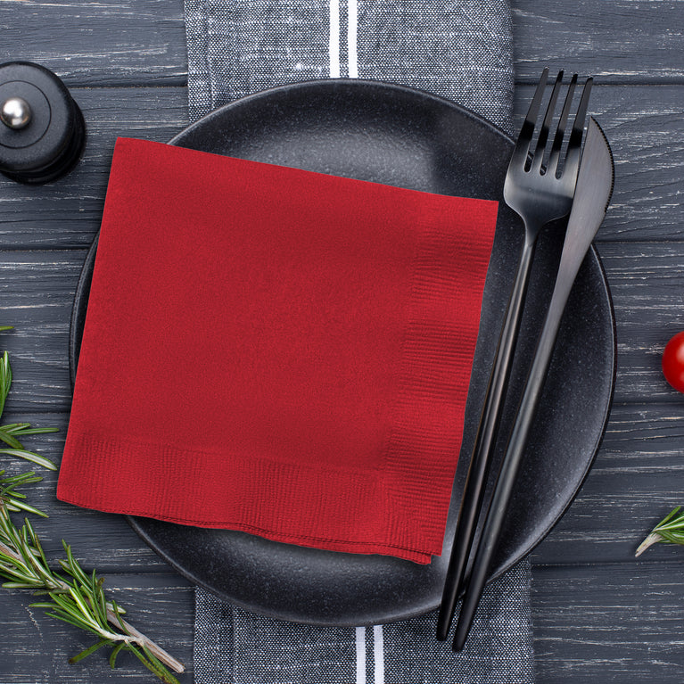 Solid Color Paper Cocktail Napkins – 2-Ply, 5" x 5"