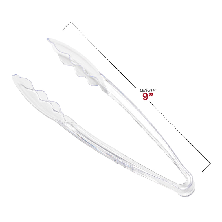 9" Disposable Plastic Serving Tongs