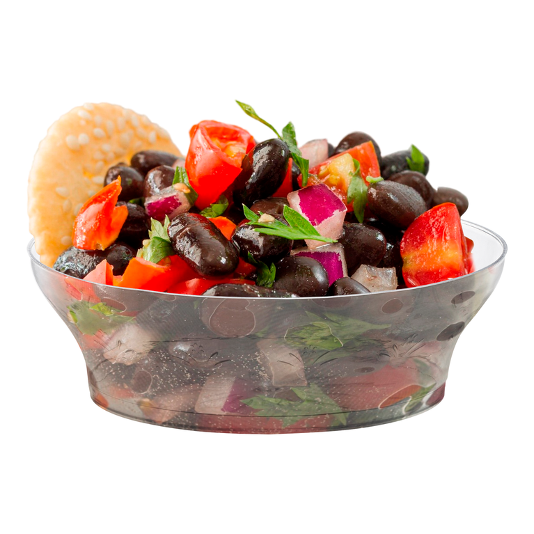 Clear Floral Round Disposable Plastic Soup Bowls (10 oz.)