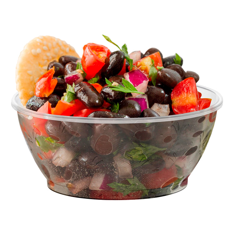 Clear Floral Round Disposable Plastic Dessert Bowls (6 oz.)