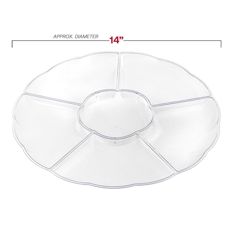 Big 6-Partition Round Disposable Plastic Trays