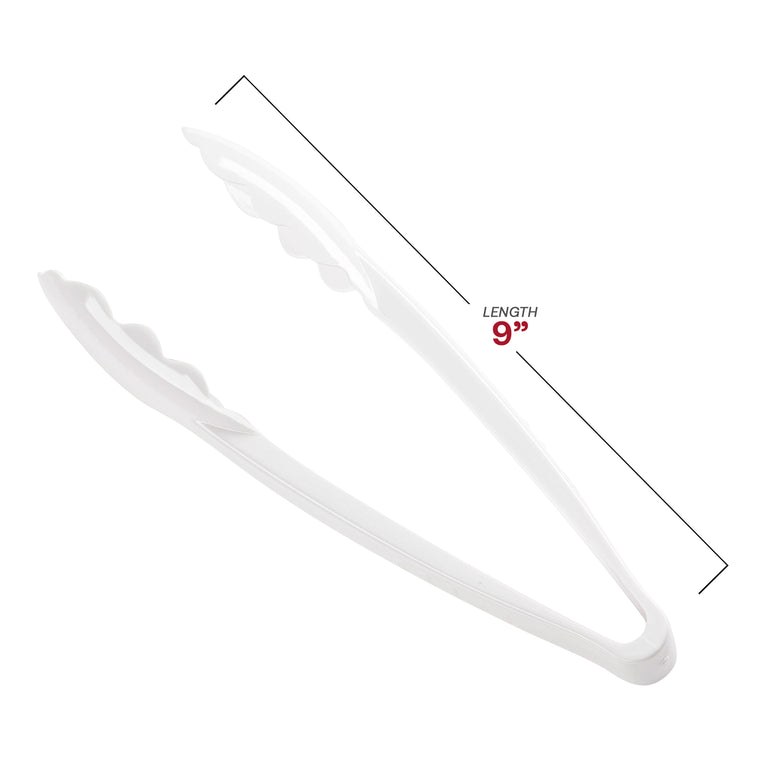 9" Disposable Plastic Serving Tongs