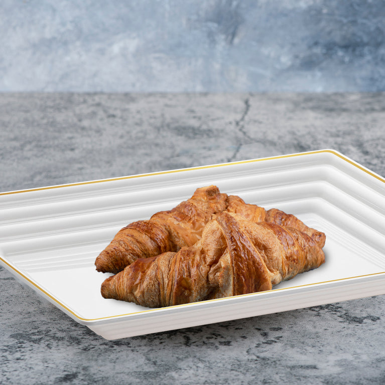 9"x 13" Rectangular with Groove Rim Plastic Serving Trays