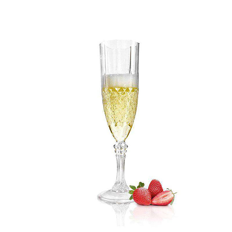 8 oz. Crystal Cut Plastic Champagne Flutes