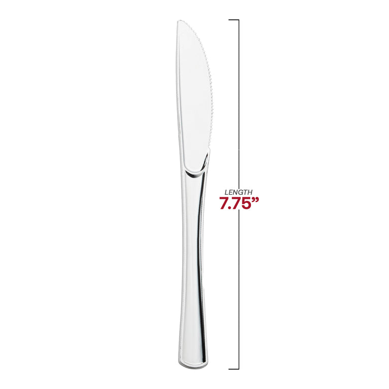 Shiny Metallic Silver Disposable Plastic Cutlery