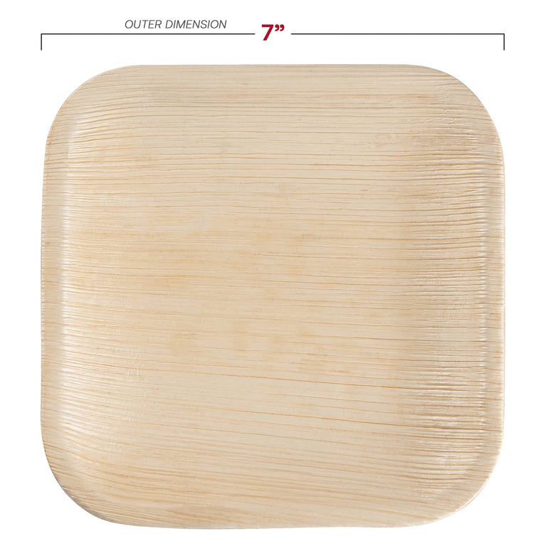 7" Square Palm Leaf Eco-Friendly Disposable Appetizer/Salad Plates