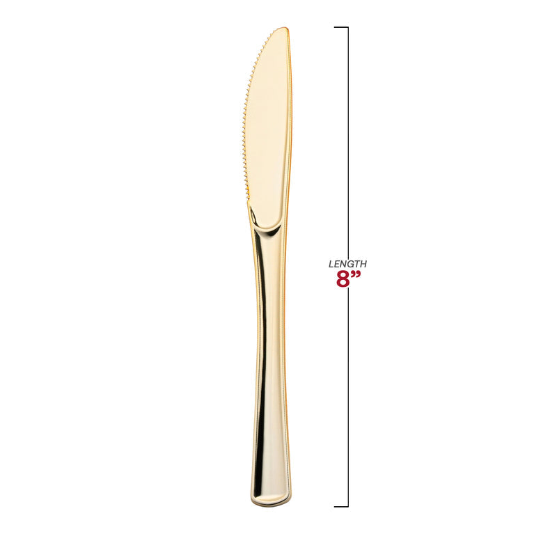 Shiny Metallic Gold Disposable Plastic Cutlery