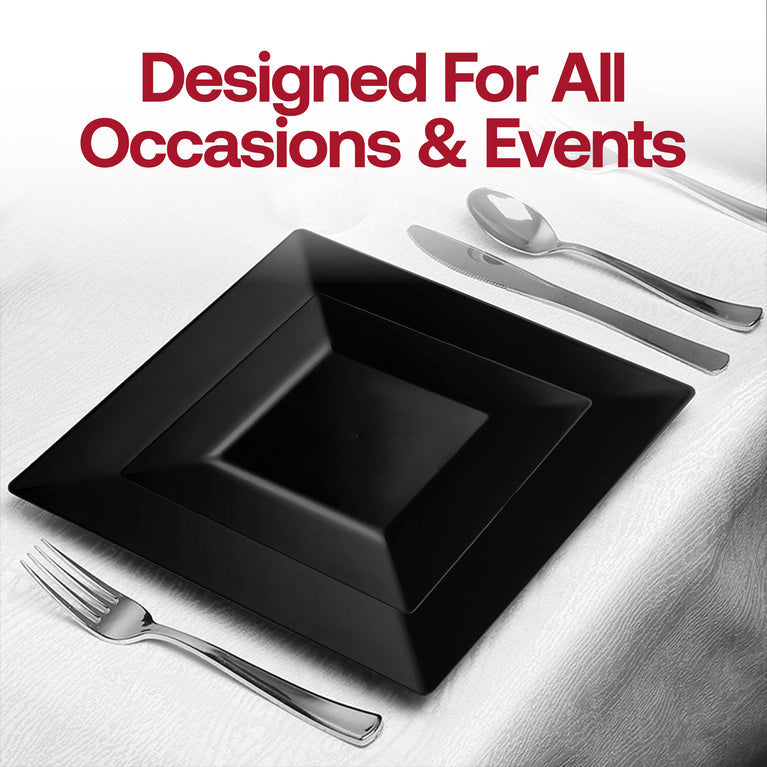 Solid Color Square Plastic Plates