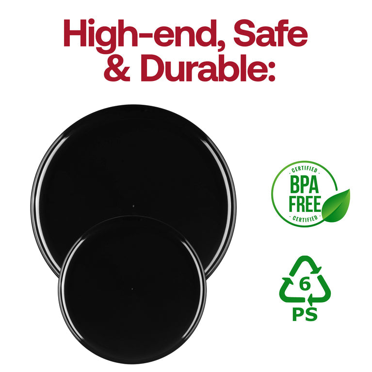 Flat Round Disposable Plastic Pastry Plates (Available in Multiple Colors)