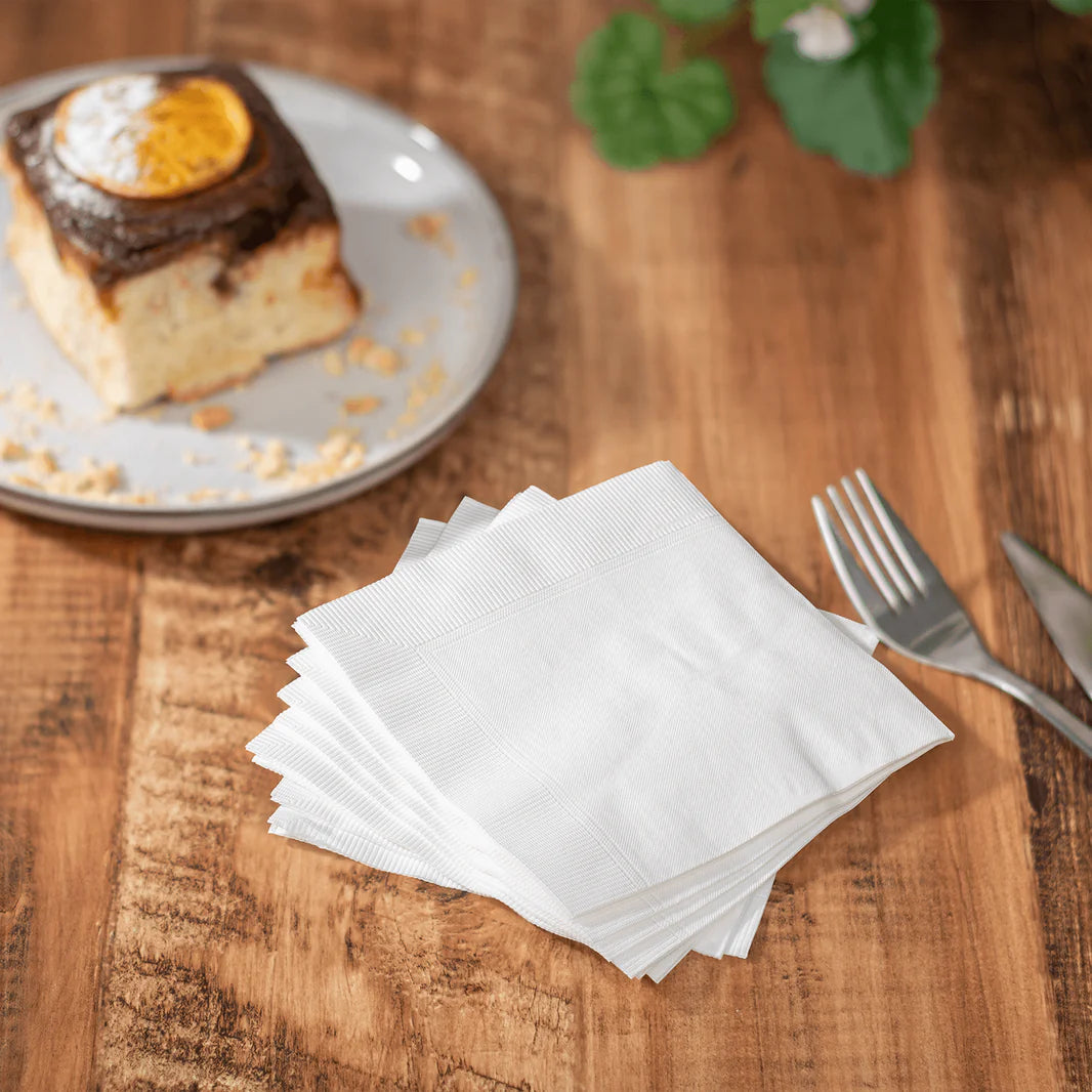 10" x 10" Premium White Beverage Napkins – Bulk Case (3,000 ct)