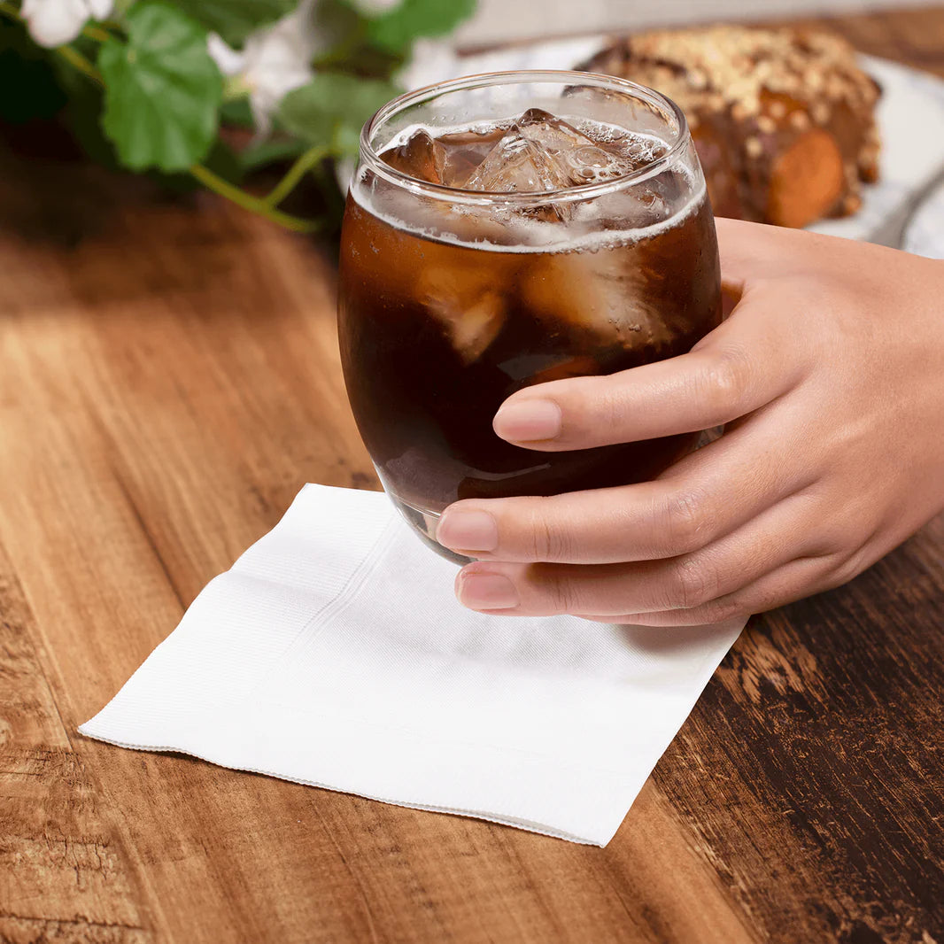 10" x 10" Premium White Beverage Napkins – Bulk Case (3,000 ct)