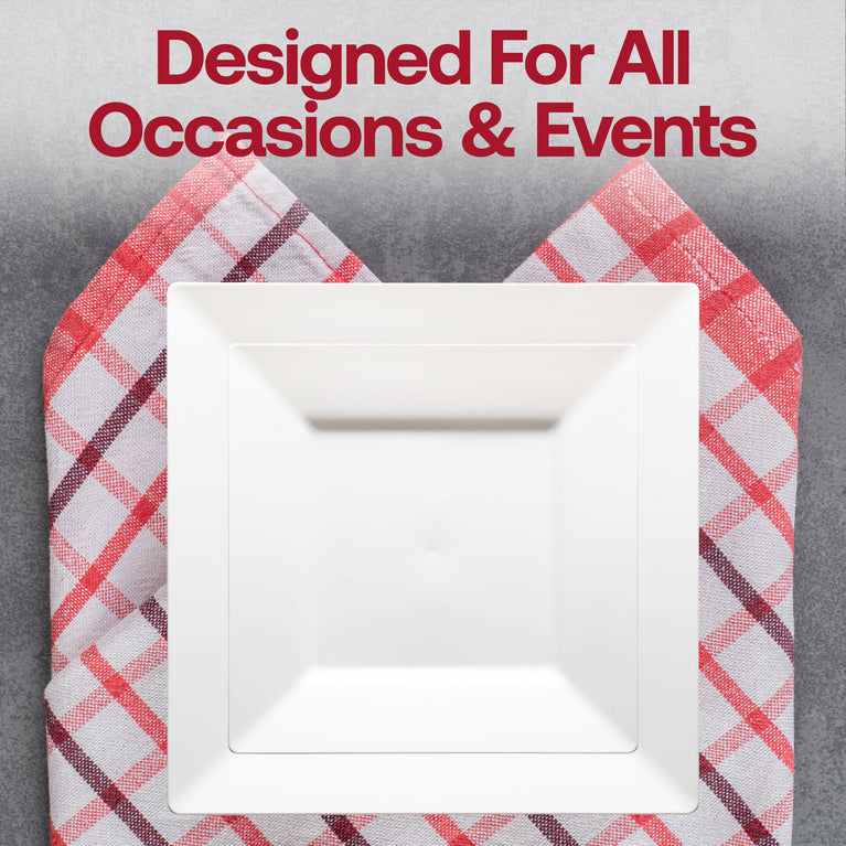 Solid Color Square Plastic Plates