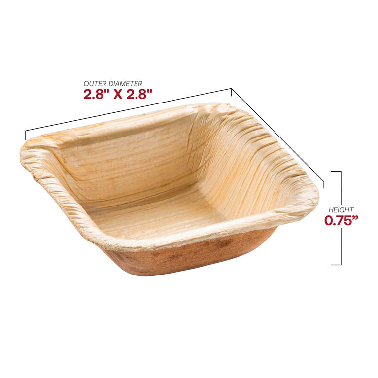 Square Palm Leaf Eco-Friendly Disposable Bowls