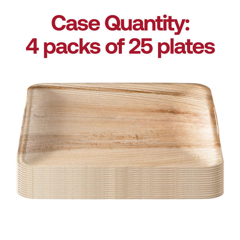 9" Square Palm Leaf Eco-Friendly Disposable Buffet Plates