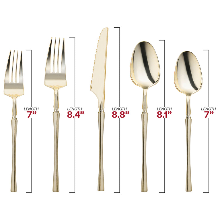 Shiny Gold Moderno Disposable Plastic Cutlery