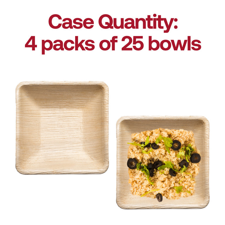 8oz Square Palm Leaf Eco-Friendly Disposable Soup Bowls
