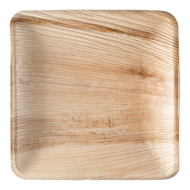 9" Square Palm Leaf Eco-Friendly Disposable Buffet Plates
