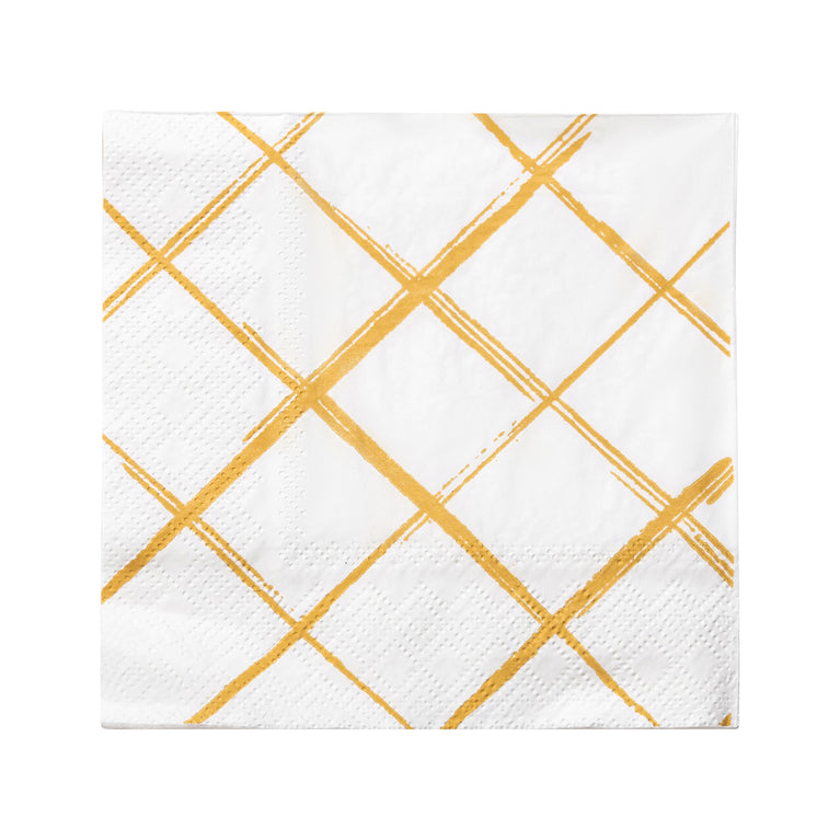 Diamond Design Paper Cocktail Napkins – 2-Ply, 5" x 5"