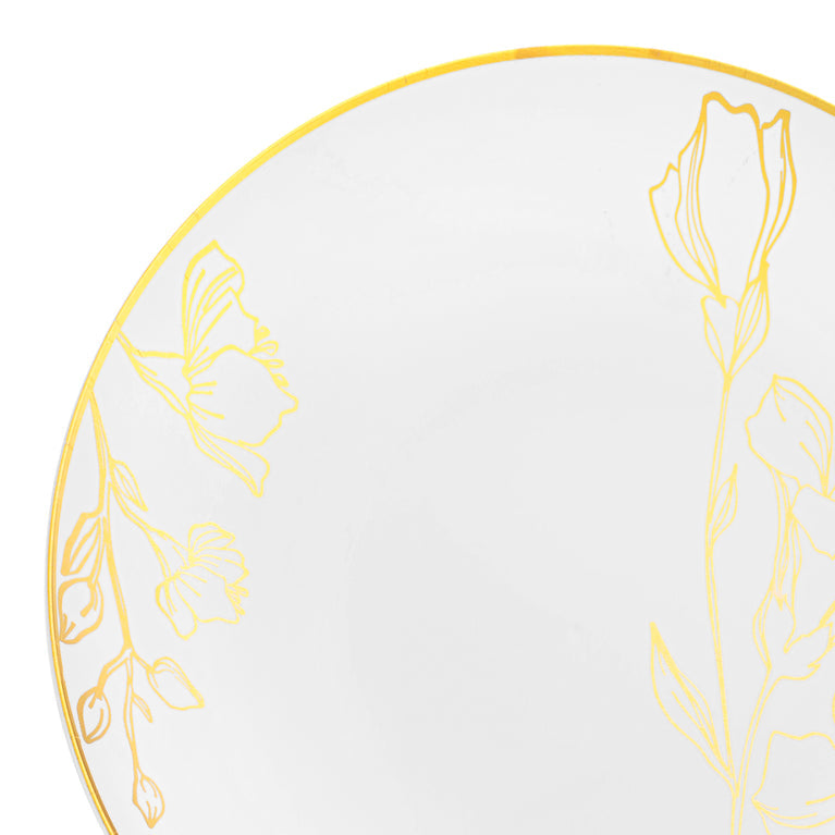 Antique Floral Round Disposable Plastic Plates