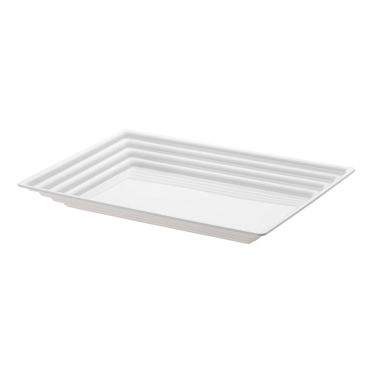 9"x 13" Rectangular with Groove Rim Plastic Serving Trays