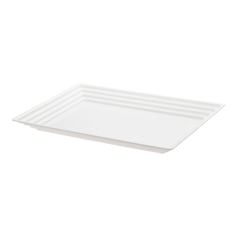 11"x 16" Rectangular with Groove Rim Plastic Serving Trays