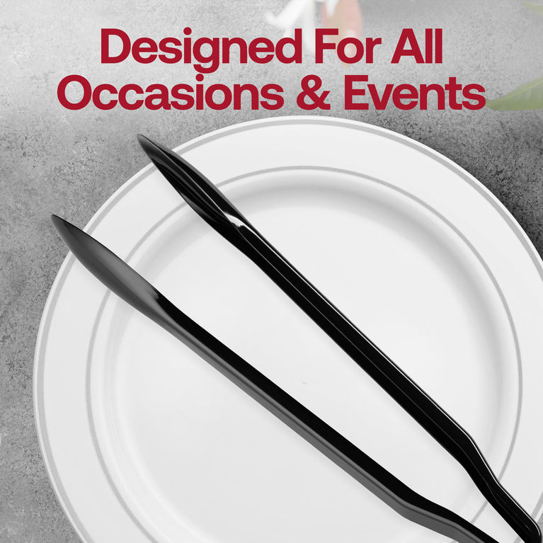 12" Disposable Plastic Serving Tongs