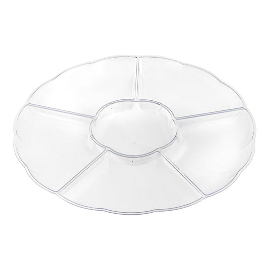 Big 6-Partition Round Disposable Plastic Trays