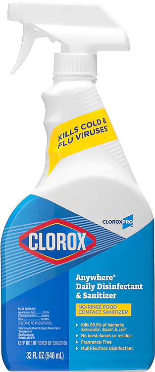 Clorox® Anywhere® Daily Disinfectant & Sanitizer 32oz Trigger Bottles (12 Per Case)