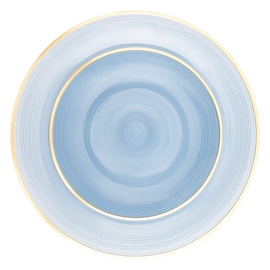 Crystal Design Blue Transparent with Gold Rim (16 Sets Per Package)