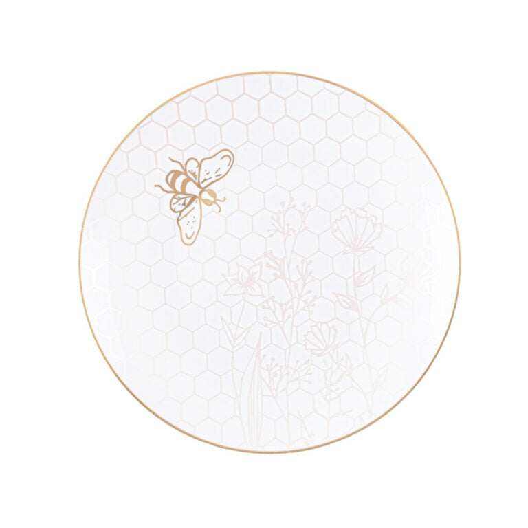 Honey Bee Deluxe Combo 7" & 10" Plates White/Gold