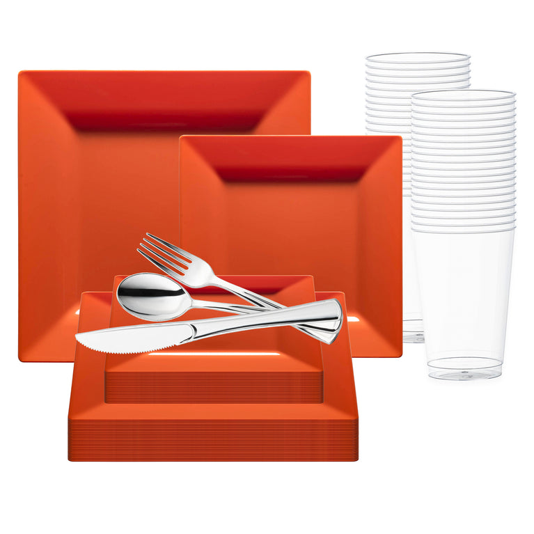Square Plastic Plates Value Set