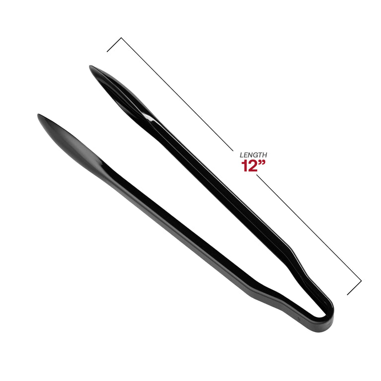 12" Disposable Plastic Serving Tongs