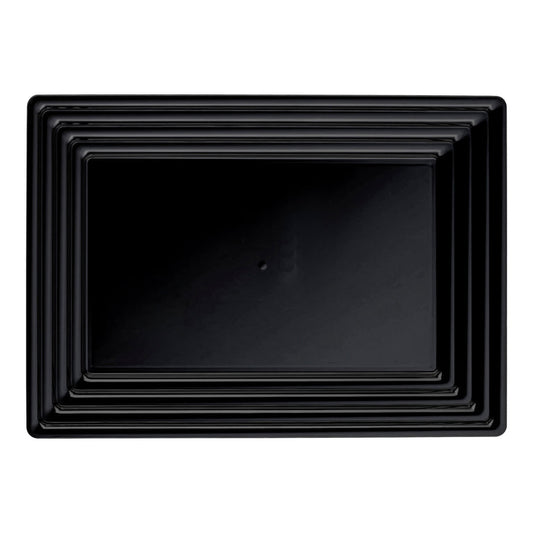 9"x 13" Rectangular with Groove Rim Plastic Serving Trays