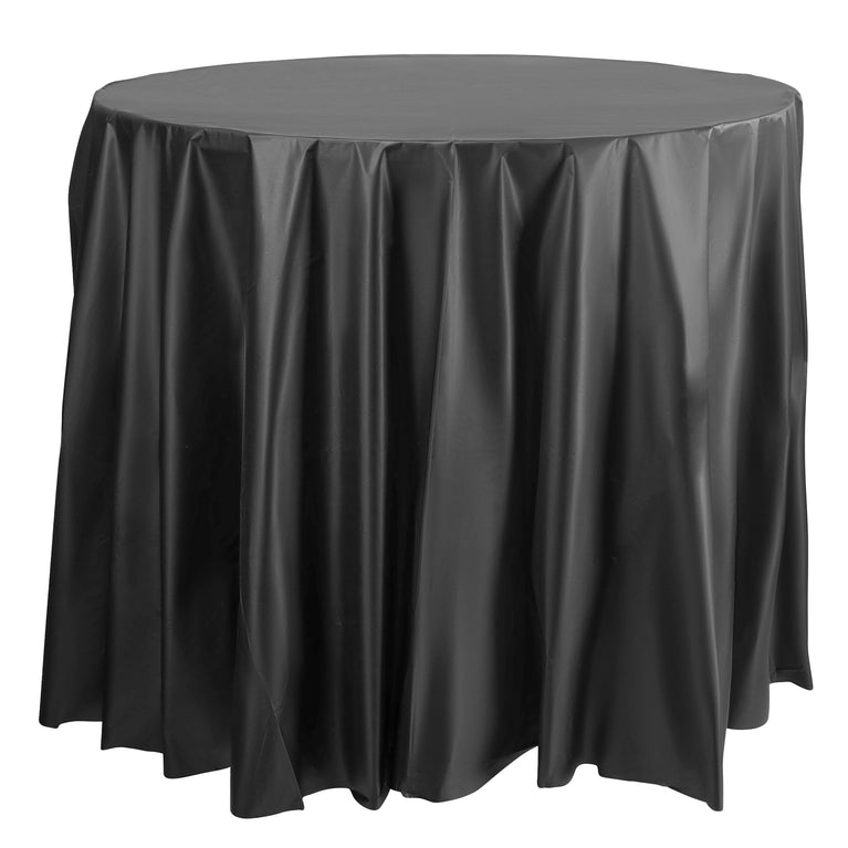 Round Disposable Plastic Tablecloth – 84″ Diameter (Individually Folded)