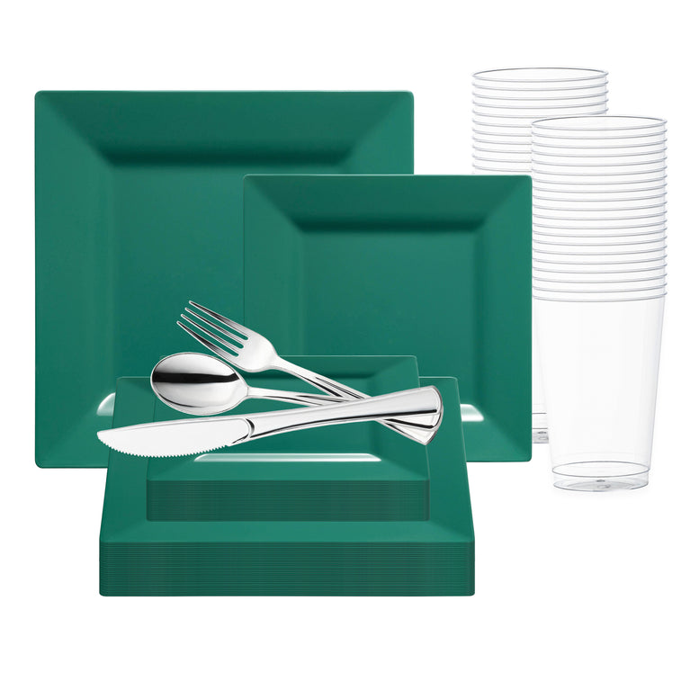 Square Plastic Plates Value Set