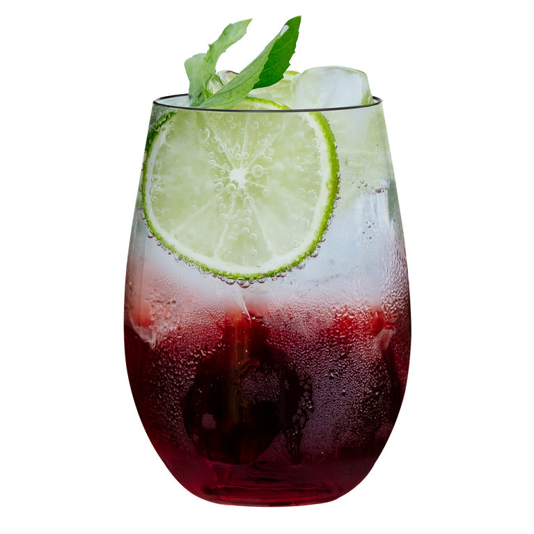 Clear Elegant Stemless Plastic Wine Glasses