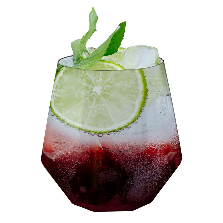 12 oz. Clear Hexagonal Stemless Plastic Wine Goblets