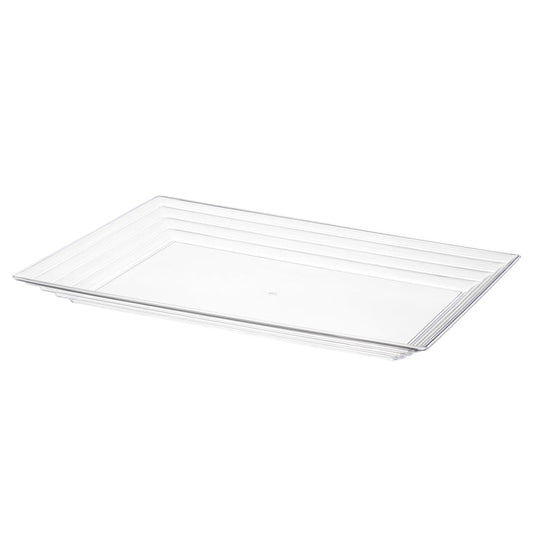 11"x 16" Rectangular with Groove Rim Plastic Serving Trays