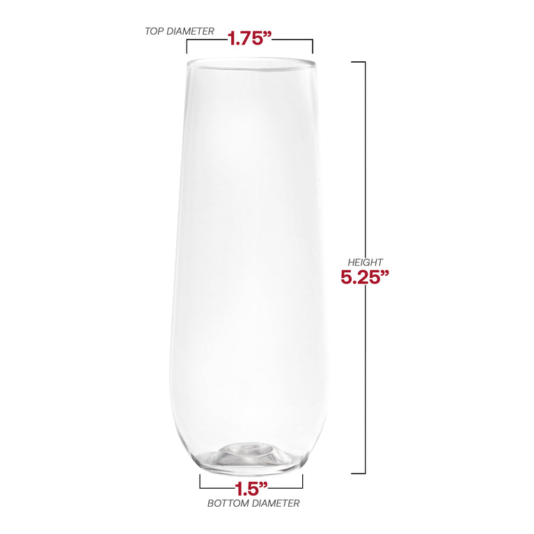Clear Elegant Stemless Plastic Wine Glasses