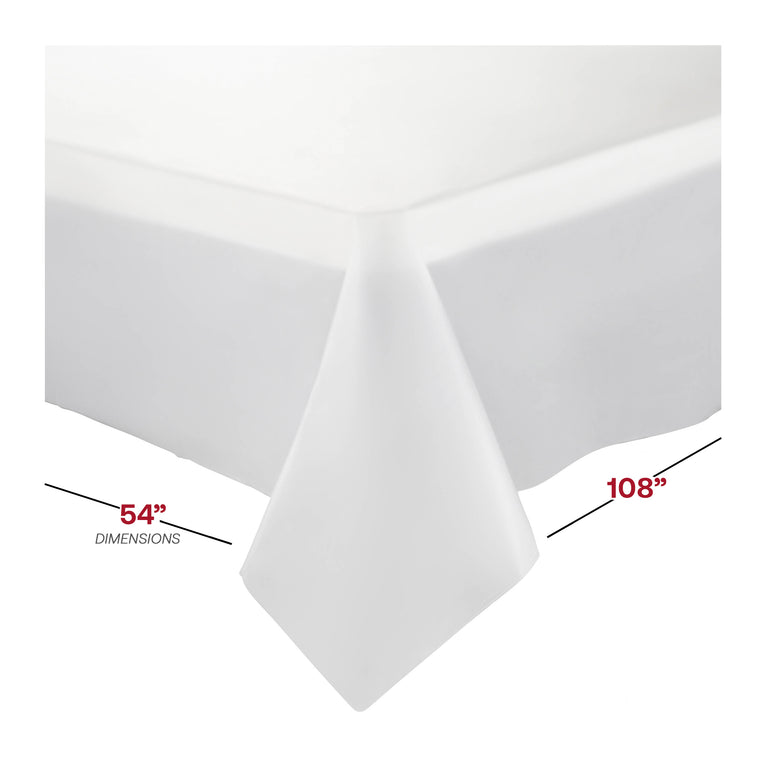 Rectangular Disposable Plastic Tablecloths – 54″ x 108″ (Individually Folded)