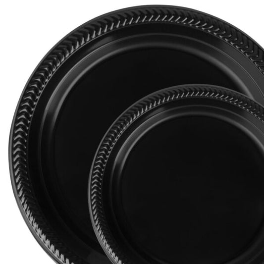 Black Plastic Plates & Bowls